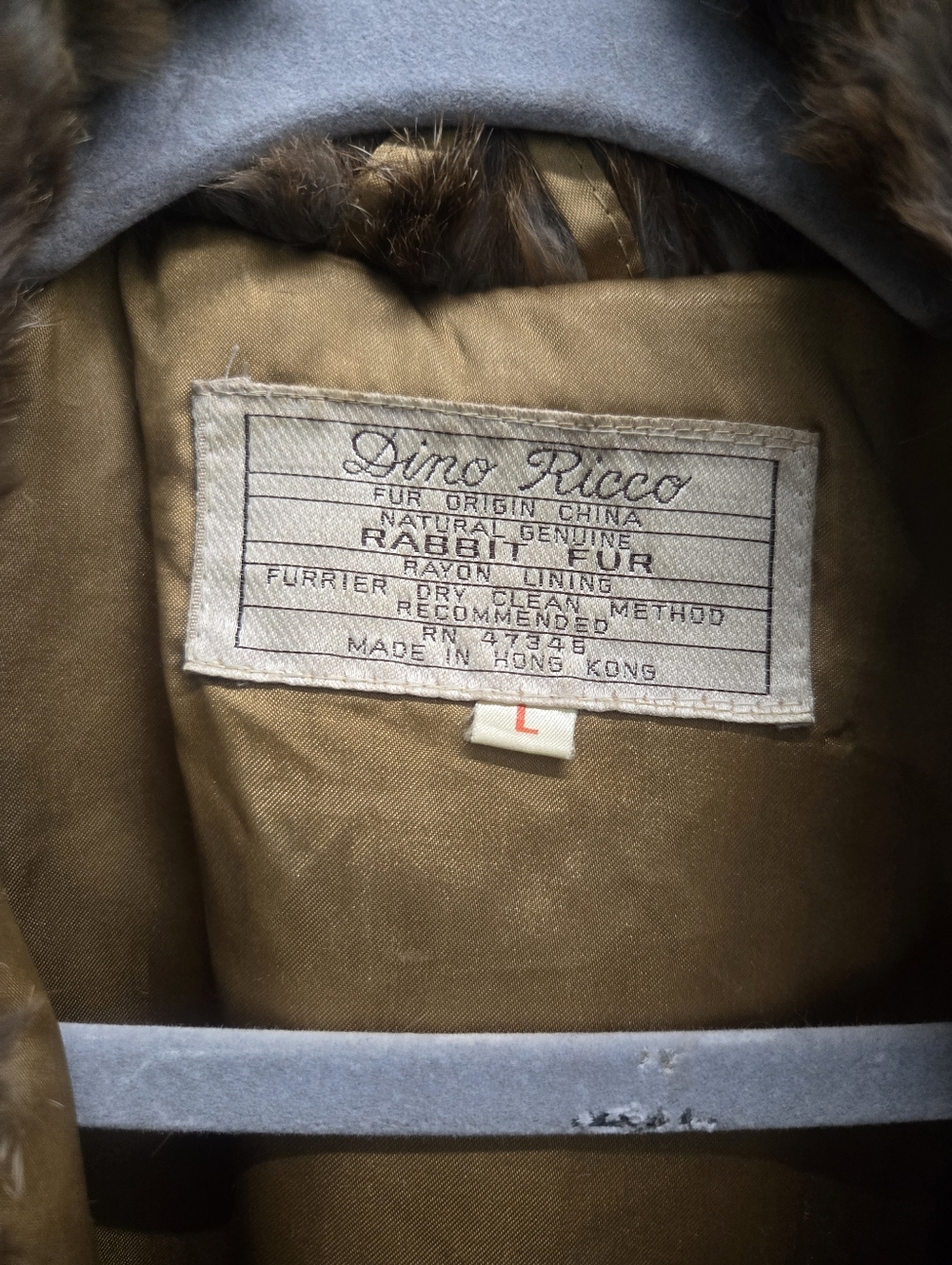 Dino Ricco Rabbit Fur Coat Size Large - Picture 6 of 16
